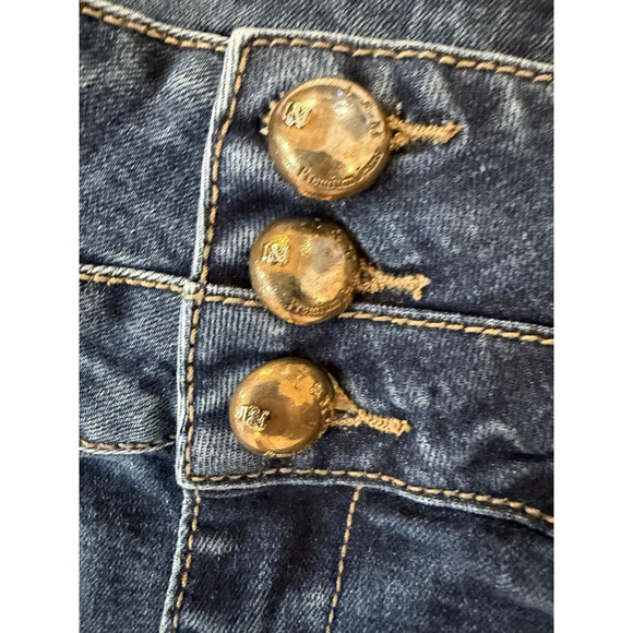 I&M Jeans Womens 4 Blue Skinny Mid Rise Stretch Denim Button Studded Pocket USA - Picture 7 of 8